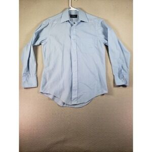 VTG Challenger Shirt Mens Medium Blue Long Sleeve Button Up Collared Classiccore